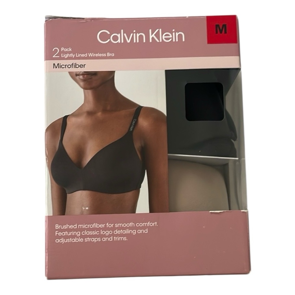 ♥️Calvin Klein♥️ Black Microfiber Wireless Bra Set, 2 pack size ( med)
